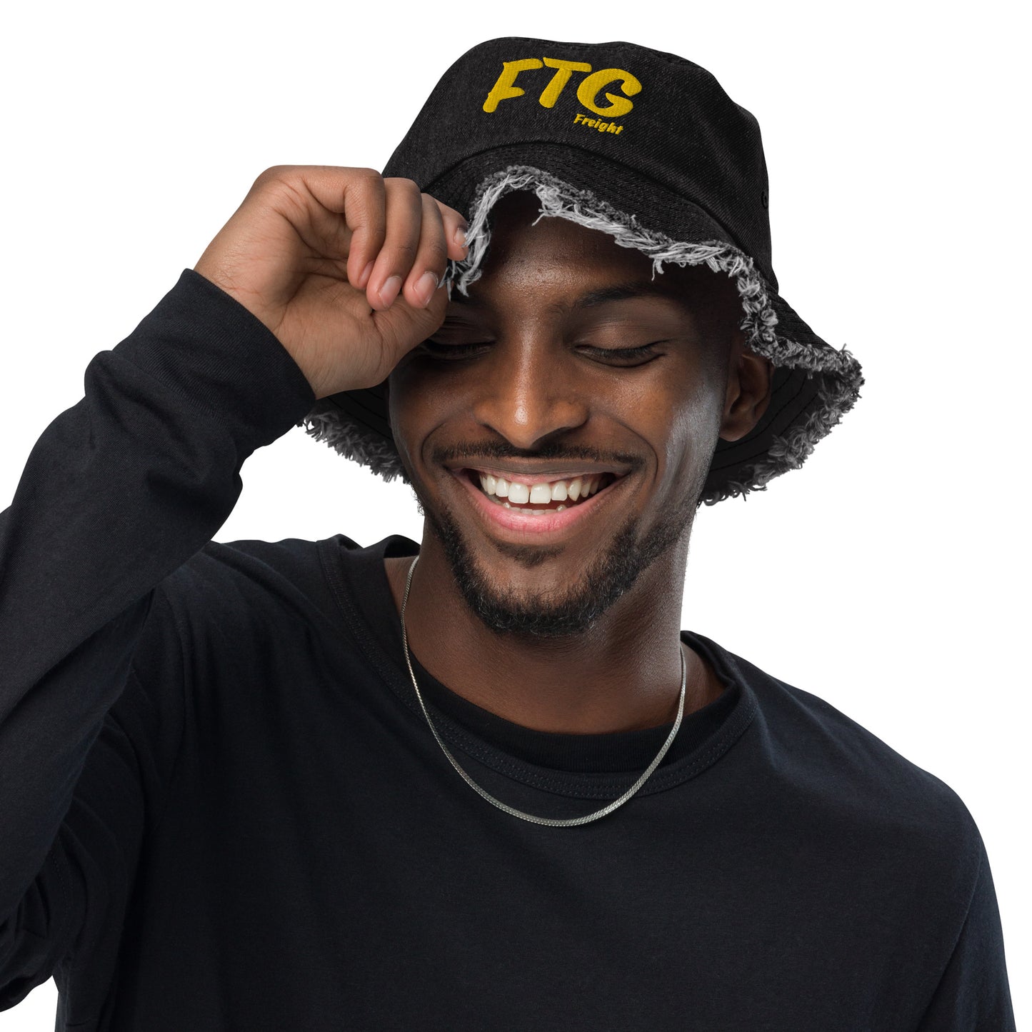 FTG Freight Distressed Denim Bucket Hat