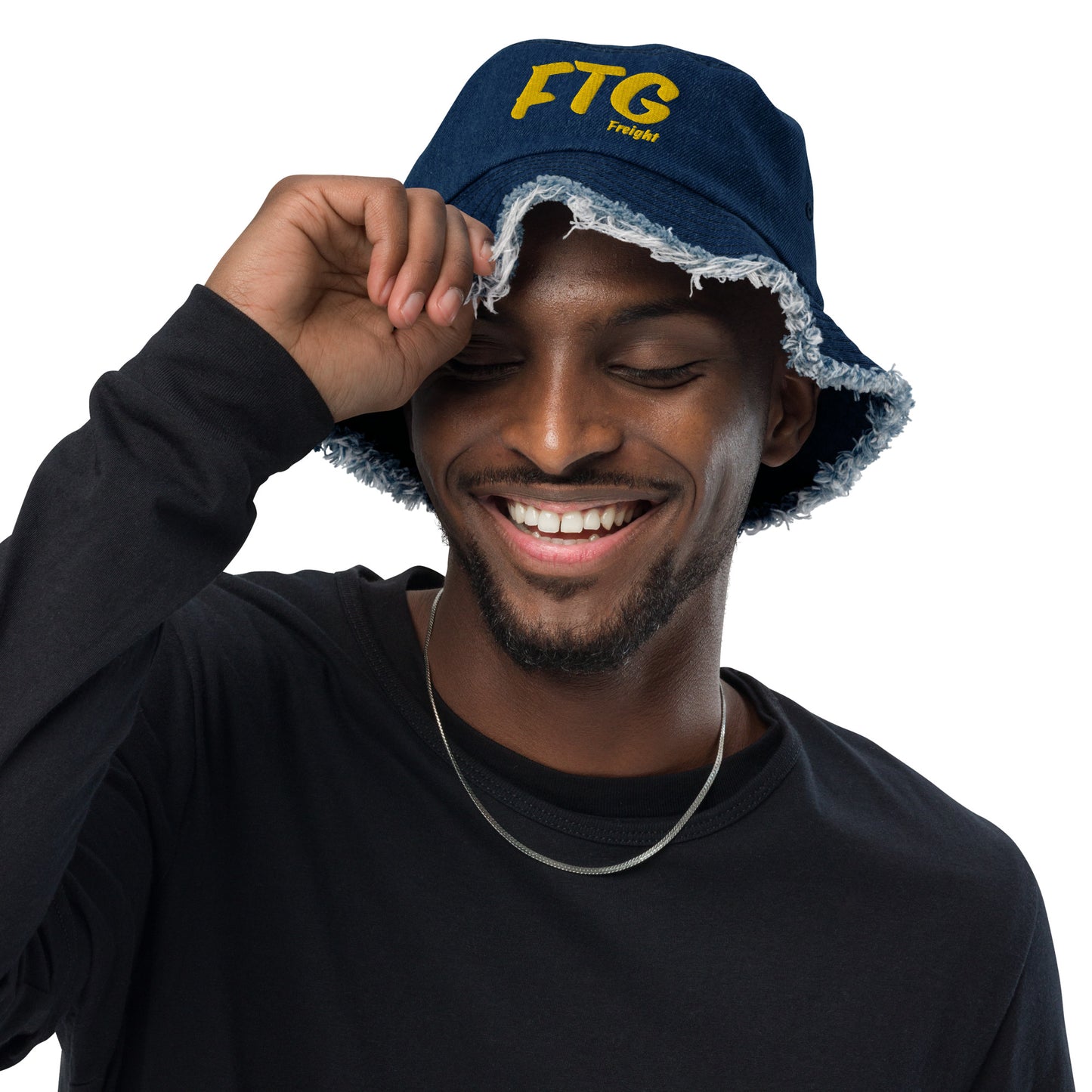 FTG Freight Distressed Denim Bucket Hat