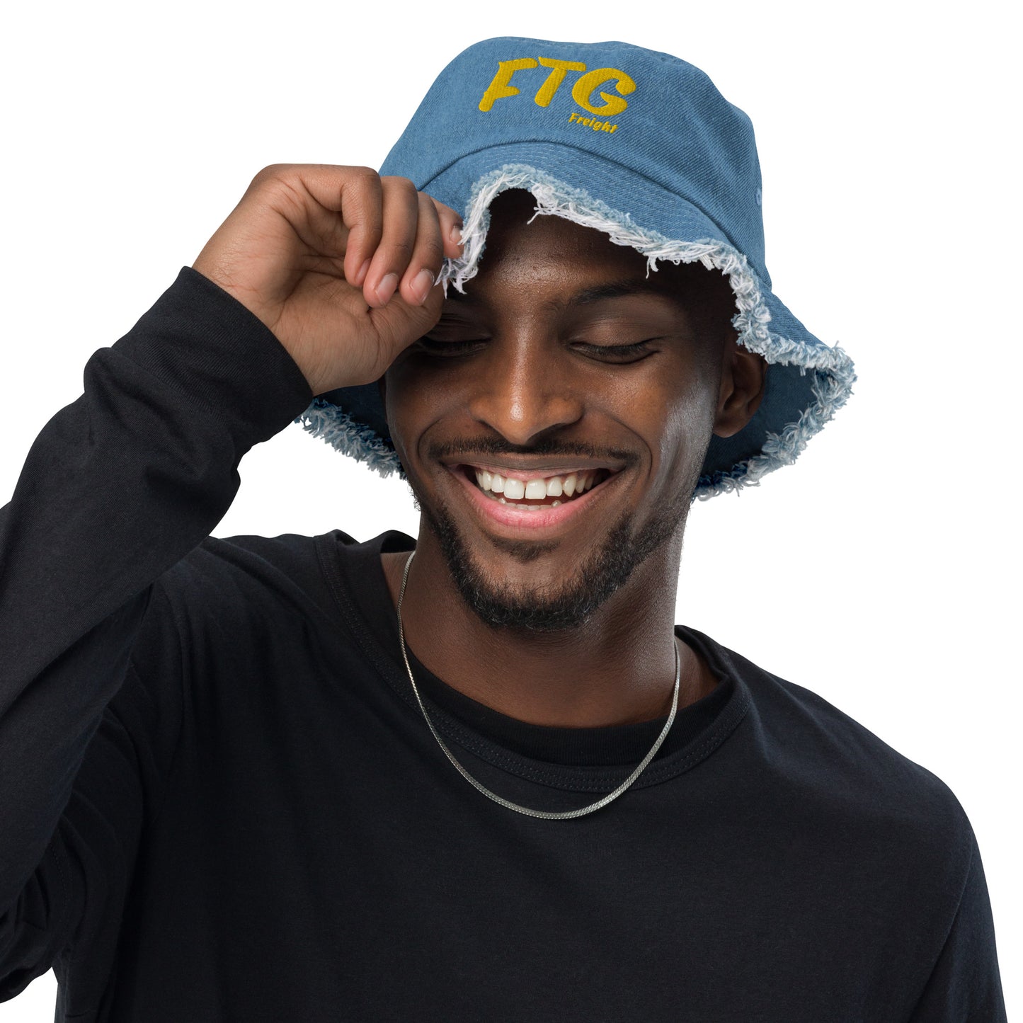 FTG Freight Distressed Denim Bucket Hat